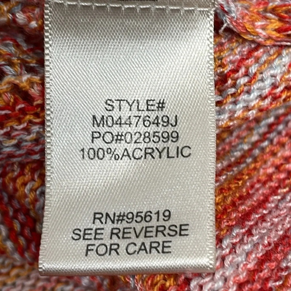NWOT JohnPaulRichard Space Dyed Sweater Tunic 3/4 Sleeve Orange S - Picture 11 of 15
